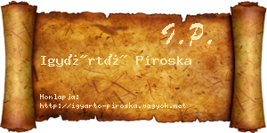 Igyártó Piroska névjegykártya